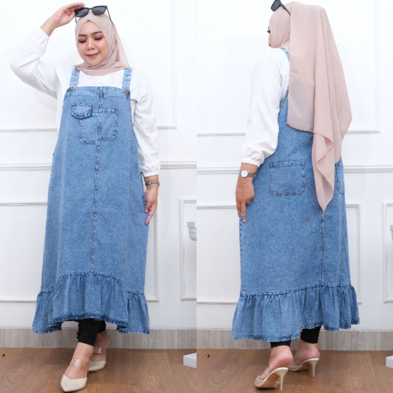 (2 Warna) Janeta Overall . Overall Jeans . Rok Overall . Overall Murah