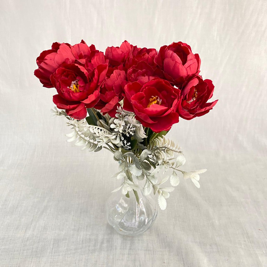 Bunga Peony Hybrida Premium (satuan) Bunga Artificial / Bunga Plastik / Bunga Dekorasi / Pernikahan-1