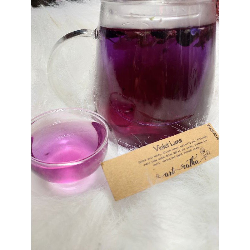 

Violet luna (black goji berry, dried lemon, butterfly pea, hibiscus) 10 gram