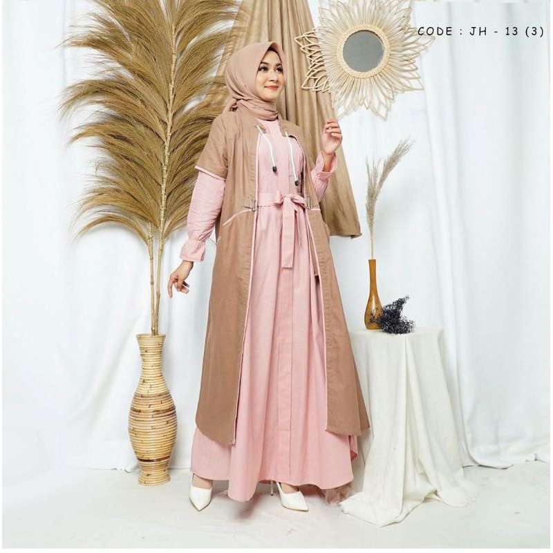 Gamis Wanita hi Fashion kode JH 13| Set Gamis Outer Wanita