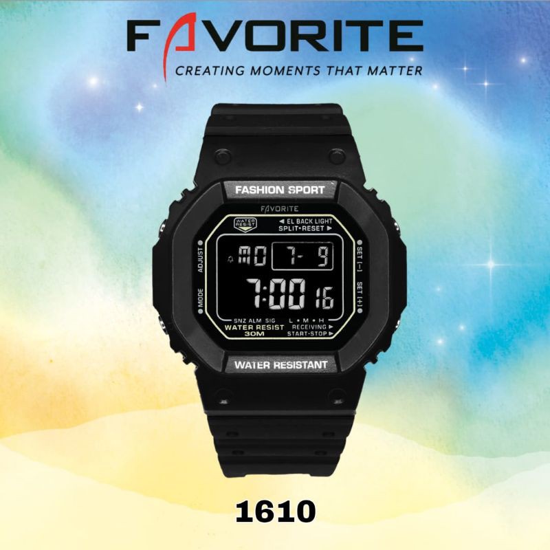 Jam Tangan Wanita Digital Favorite Original 1610 Tahan Air