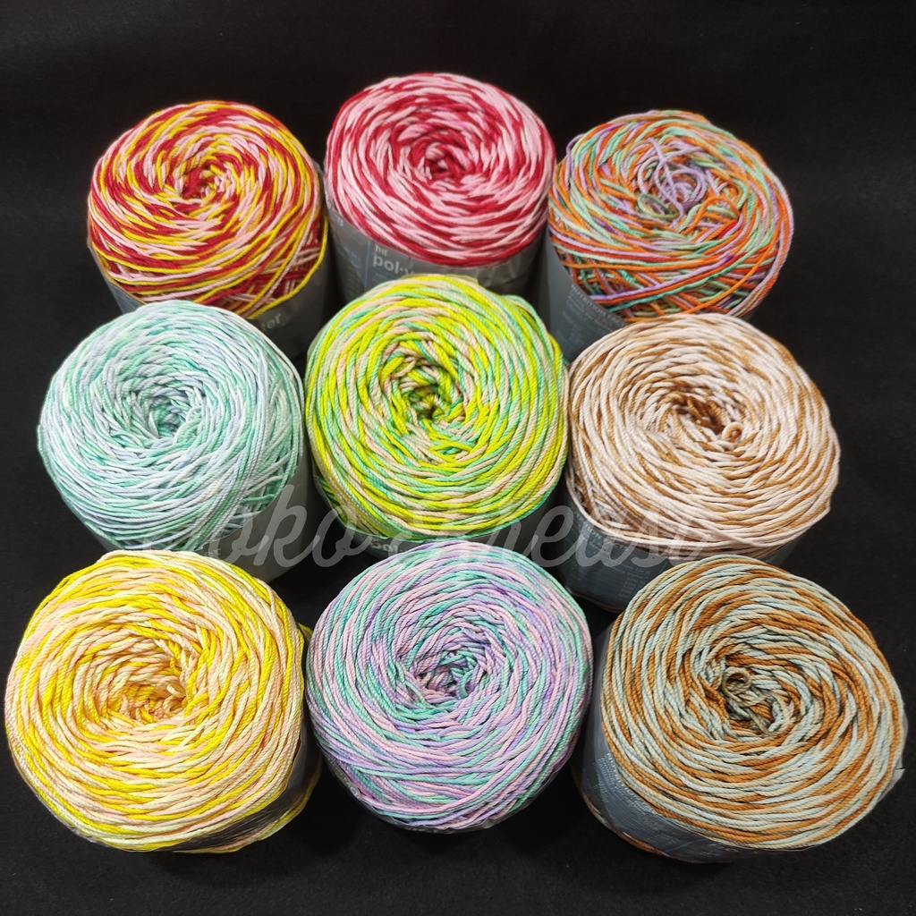 Benang rajut poly bright / poly kilap Sembur D30 100 gram