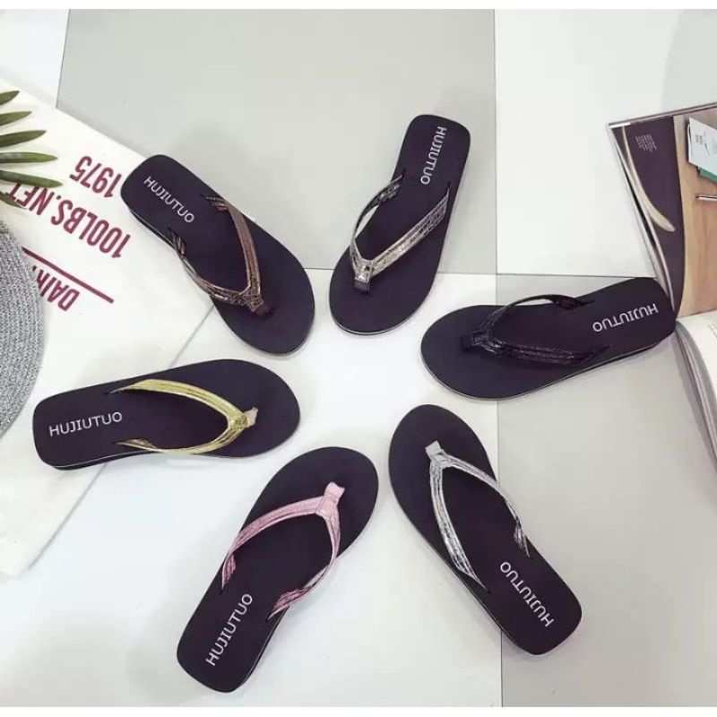 SANDAL JEPIT WEDGESS WANITA  HJT ( RS 05 )