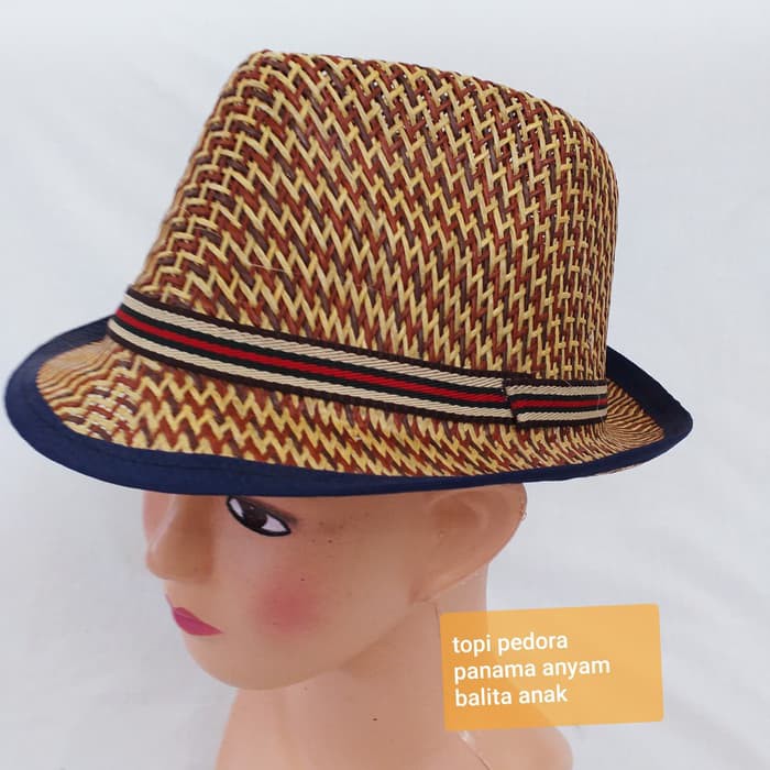 Topi Fedora Panama Anyam/Topi Floppy Pantai Hat Anak/Topi Summer