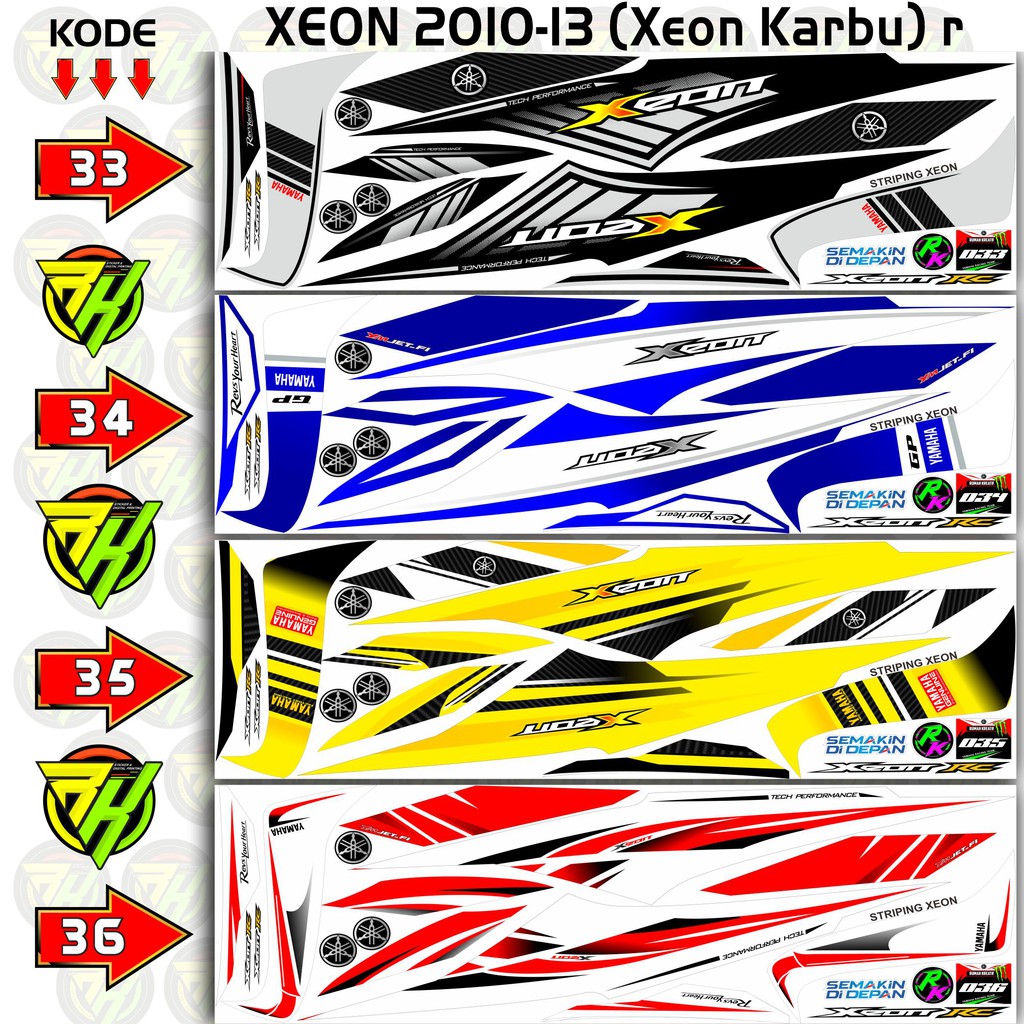XEON 2010-13 (Yamaha Xeon Karbu) striping stiker decal custom variasi 2