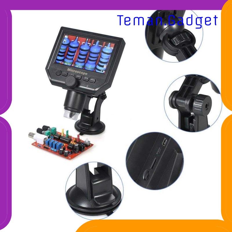 TG-DG521 MIKROSKOP DIGITAL 3.6MP 600X DENGAN MONITOR &amp; SUCTION CUP STAND - G600