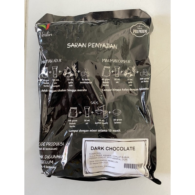 VERLIN Rasa DARK CHOCOLATE MURAH powder drink minuman bubuk (1kg)