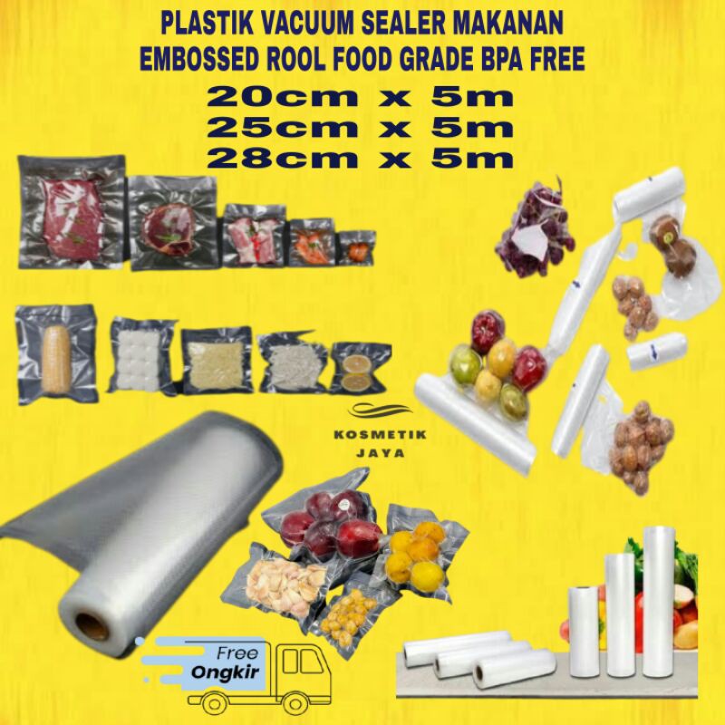 PLASTIK VAKUM SEALER MAKANAN EMBOS kantong plastik refill vacuum sealer vacuum refill plastik vakum