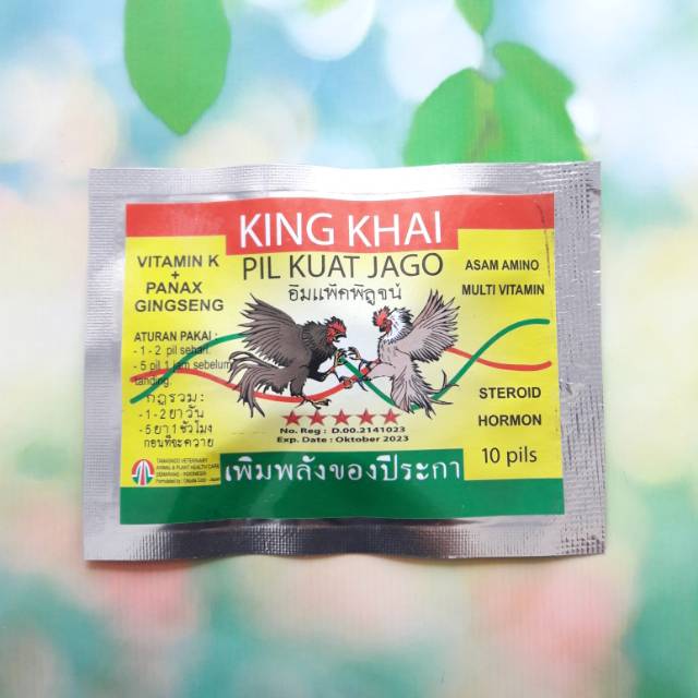 KING KHAI 10 cap Pil Kuat Ayam Jago Vitamin K Panax Gingseng Asam Amino Multi Vitamin Steroid Hormon