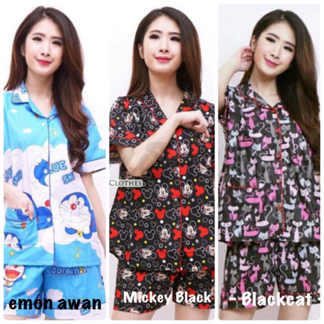 baju tidur piama hotpen/celana pendek katun jepang