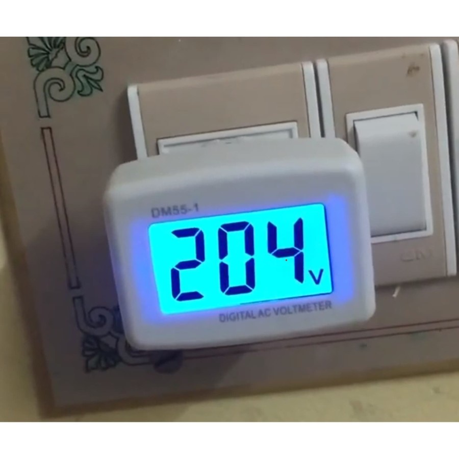 Voltmeter Digital AC EU Plug 110-300V / Alat Pengukur Listrik - White