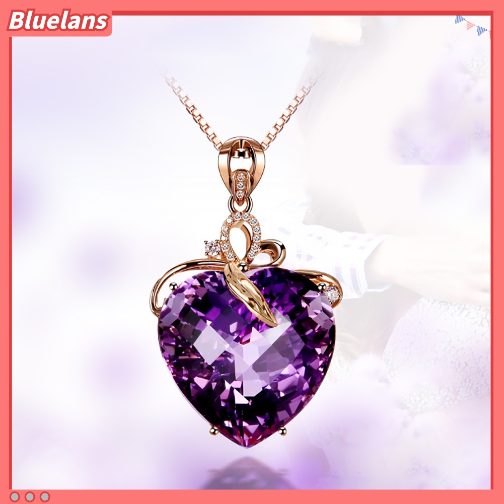 Bluelans Women Luxury Heart Shape Rhinestone Pendant Necklace Jewelry Charm Gift