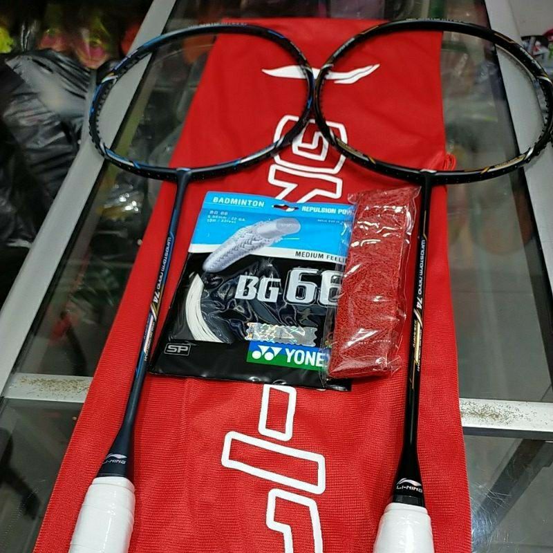 Raket Badminton Lining Windstorm 74 + Senar BG66-Grip-Tas ( Free Pemasangan Senar )
