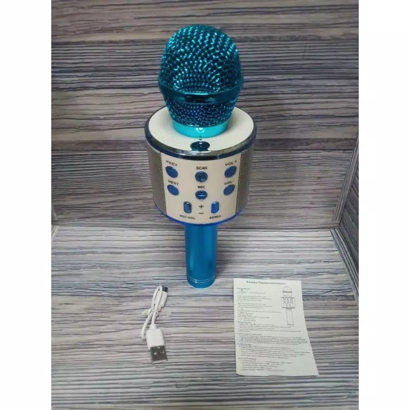 Mic Bluetooth WS-858 (Bahan Besi) Wster Smule Wireless / Microphone Karaoke