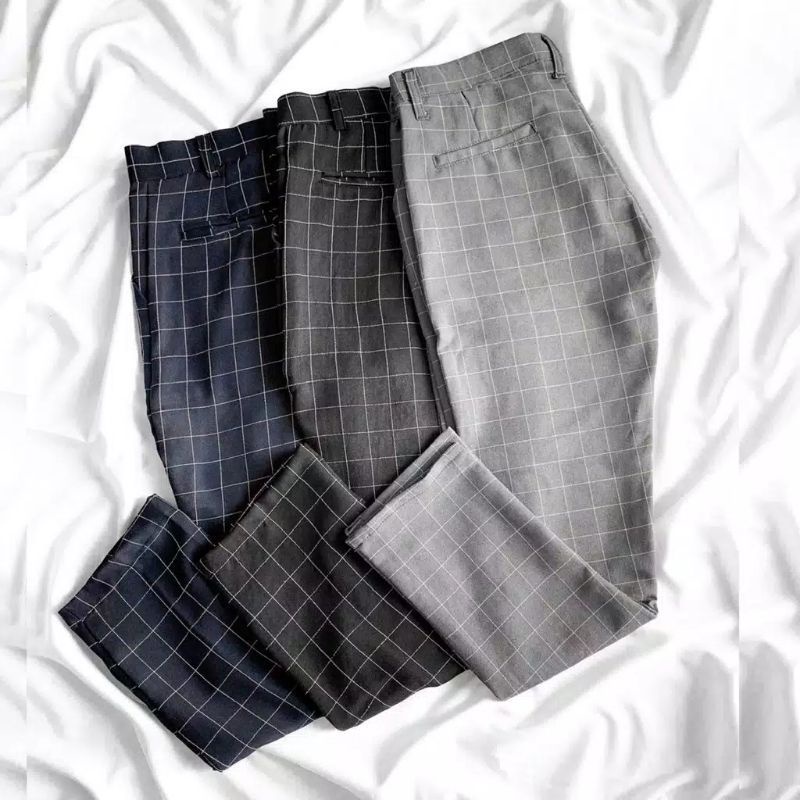 Celana Panjang Tartan Pants Pria Dewasa Slimfit / Cinos Tartan / Tartan Shirt Pants Pria / CELANA TARTAN SLIM FIT PANTS / CELANA