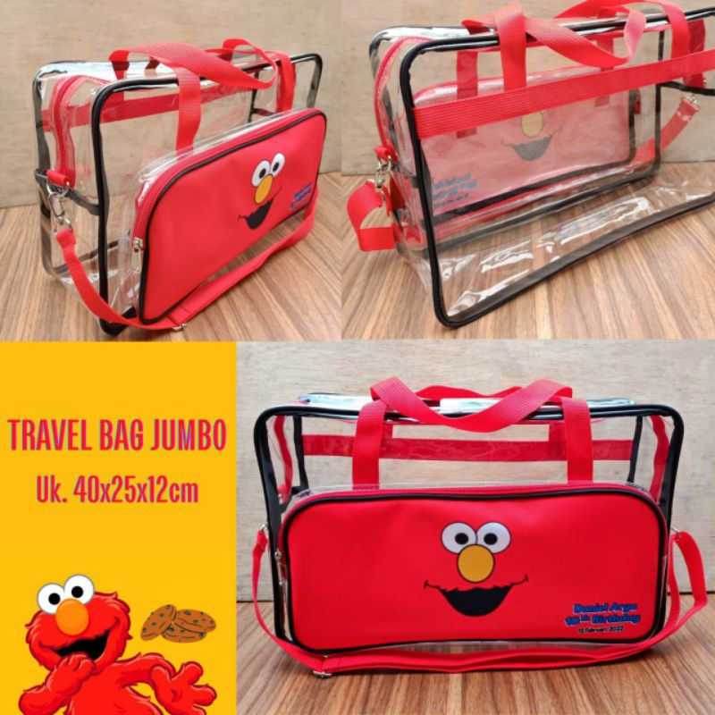 TRAVEL BAG JUMBO KARAKTER ANAK Tas Selempang Besar Pvc Mika Murah CUSTOM SOUVENIR ULTAH ANAK GIFT HA