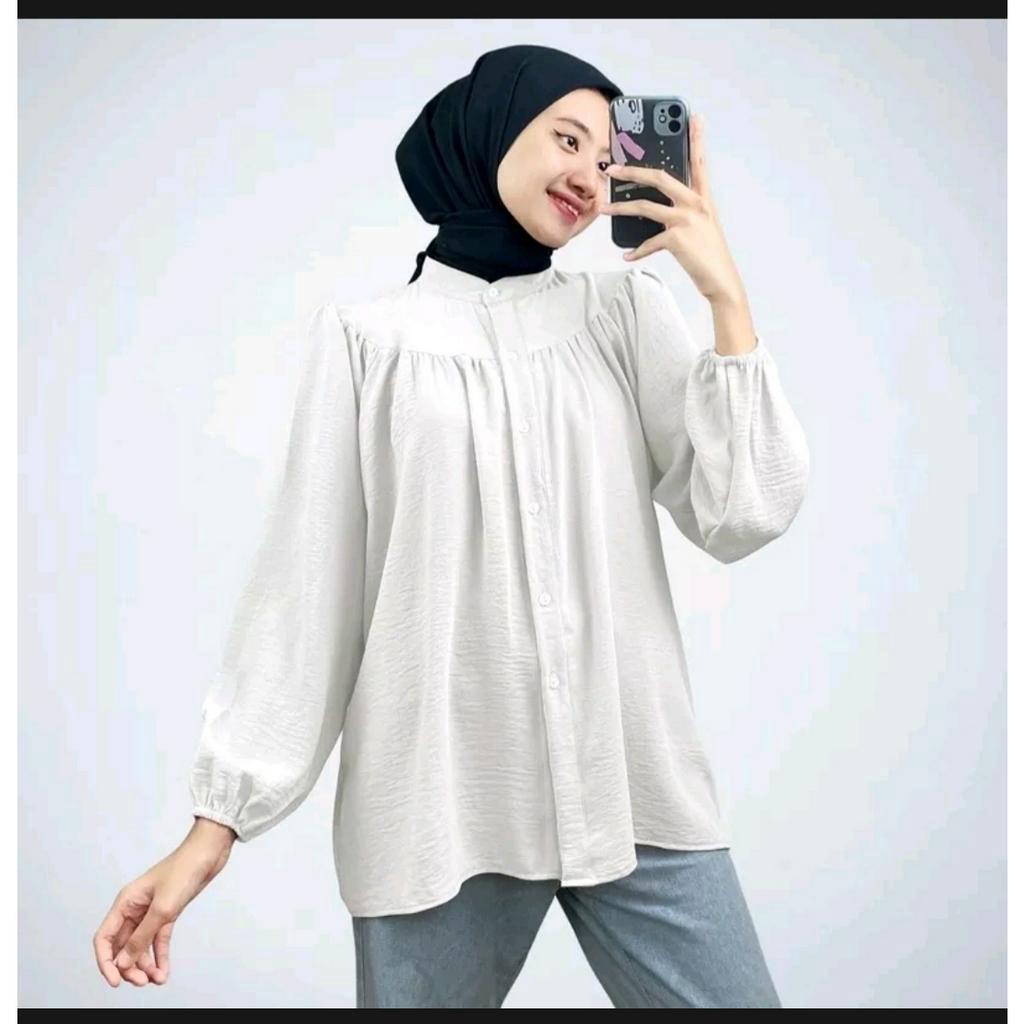 Blouse wanita crinkle airflow terbaru // Atasan wanita kekikian model simpel elegan // Atasan wanita termurah