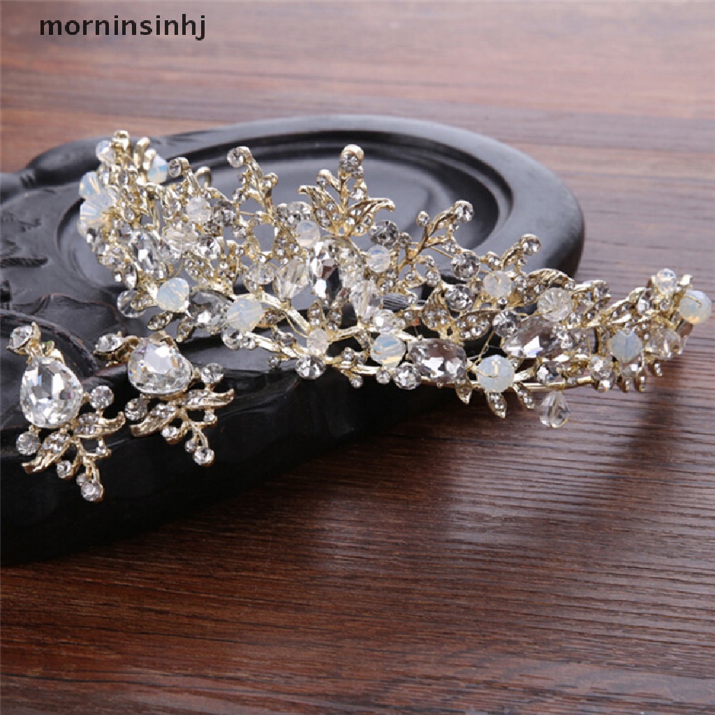 Mor Tiara Mahkota Kristal Mutiara Handmade Untuk Pengantin Wanita