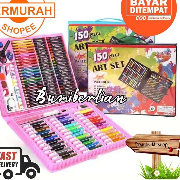 

(TERPERCAYA) Crayon Anak Pengasah 208pcs Set Alat Menggambar Melukis Anak-anak Crayon Cat