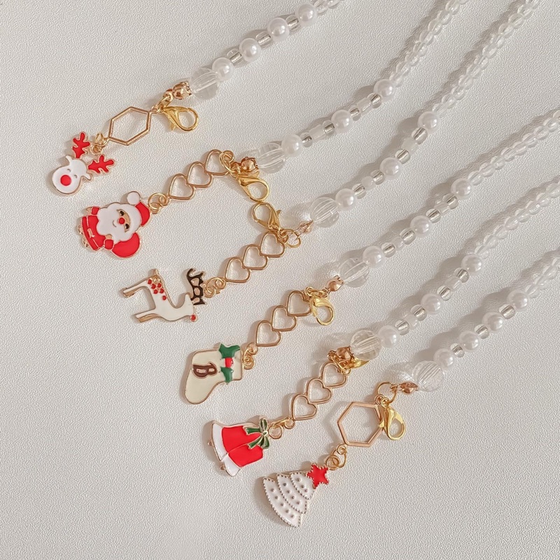 MIKUMI Christmas Charm Mask Strap, Strap Masker Manik, Strap Masker Natal, Beads Mask Strap
