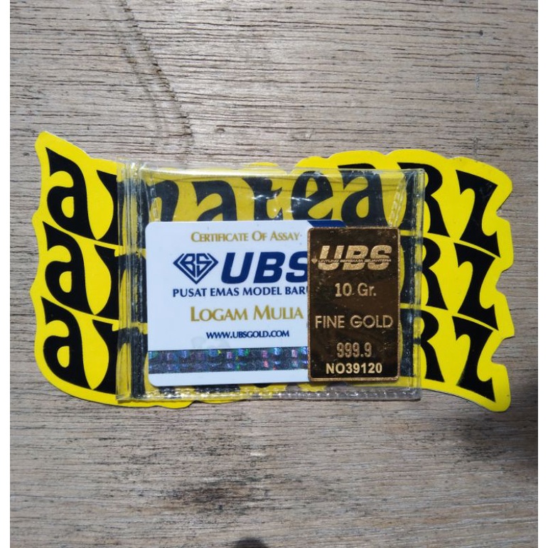 LOGAM MULIA UBS BERAT 10 GRAM FINE GOLD 999.9 %