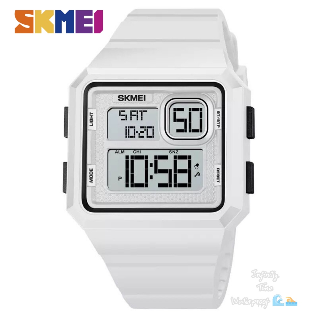 Jam Tangan Skmei 1877 Cowok Digital Strap Rubber Kualitas Original Waterproof