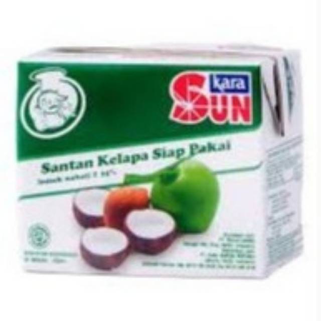 Kara / Sun Kara Santan Kelapa Siap Pakai Kemasan Kotak 200 Ml