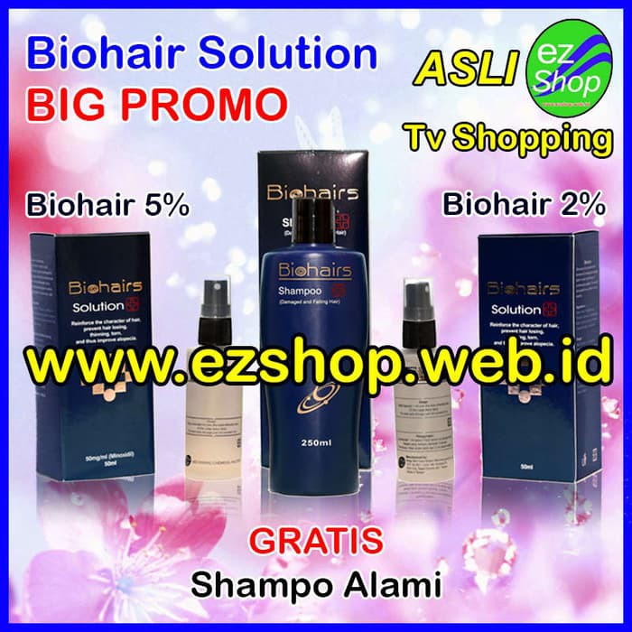 L0515 Paket PROMO Bio Hair Solution Gratis Shampo Tonic Alami Asli Ez Shop