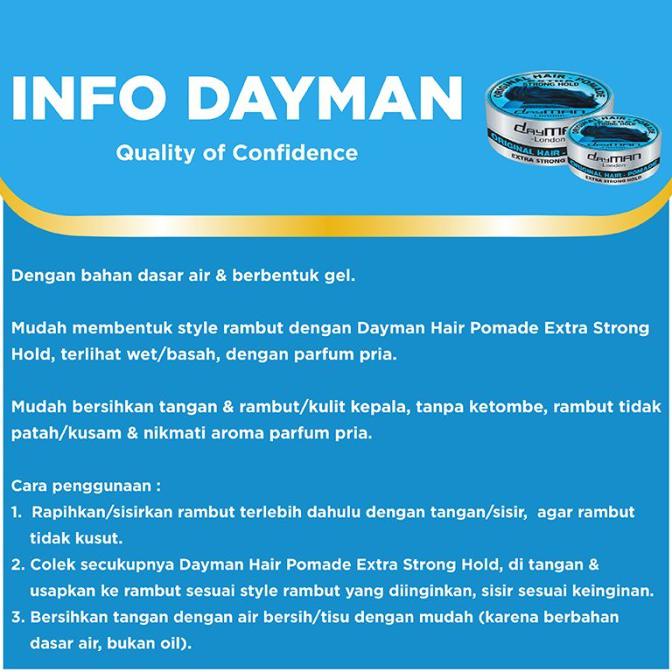 Produk Dayman Hair Pomade - Extra Strong Hold 80 Gr X 2 Hemat