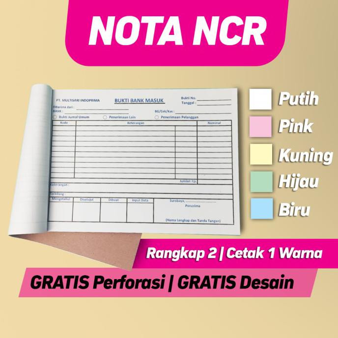 

Buruan Beli] Cetak Nota Ncr Rangkap 2 (Gratis Perforasi & Desain) - 1 Warna, Cetak Saja