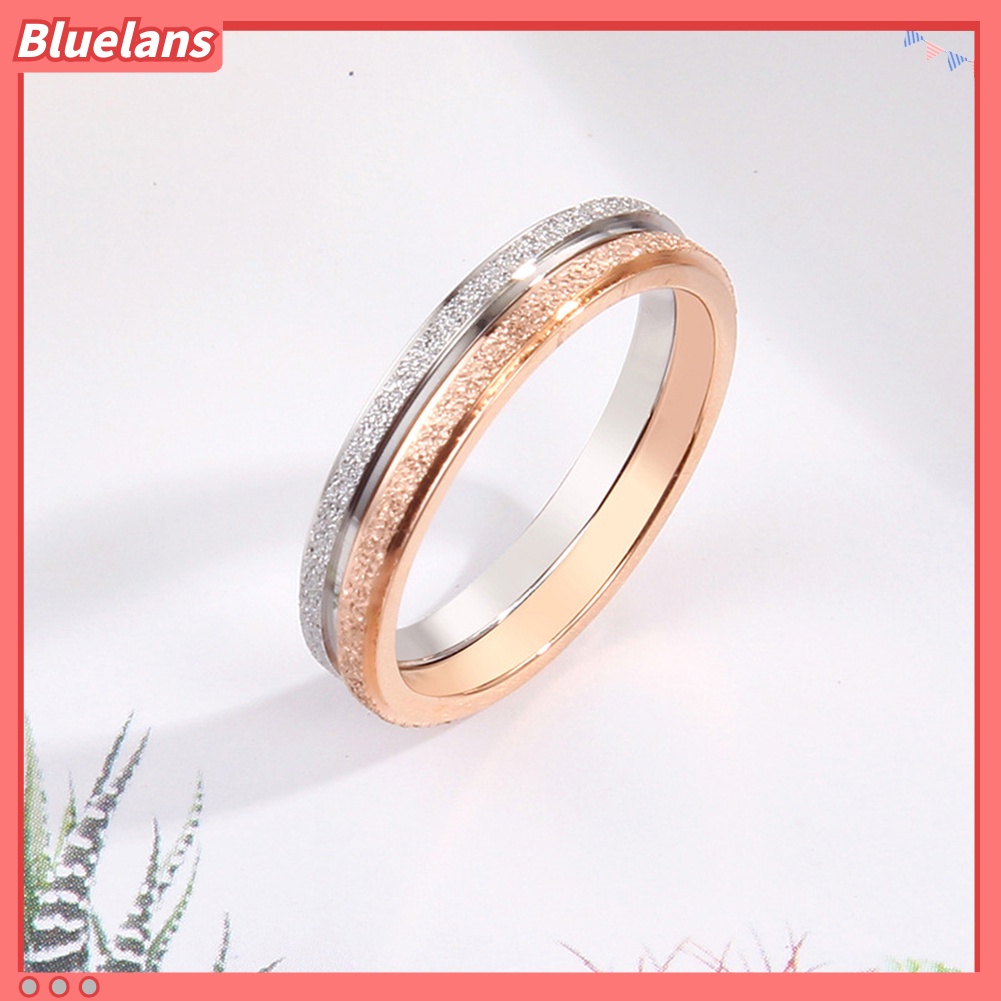 Bluelans Cincin Bahan Titanium Steel Untuk Pria Dan Wanita