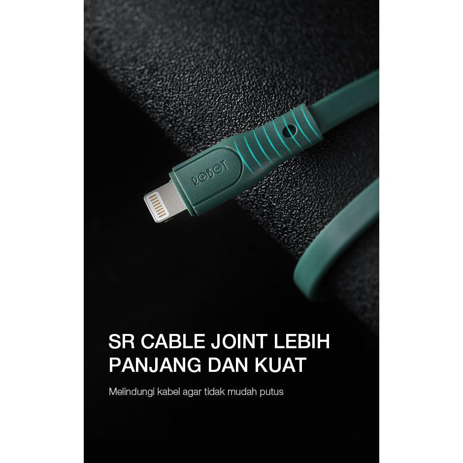 ROBOT RGL100 Kabel Data Lightning 2.1A 1M Data Cable For Iphone - Garansi Resmi 1 Tahun