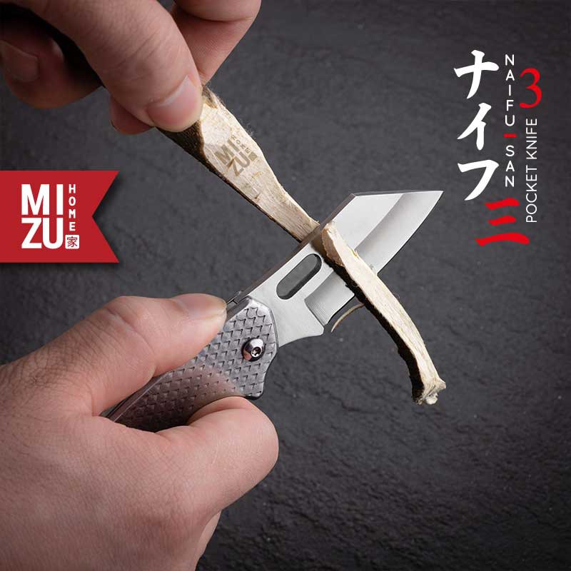 MIZU NAIFU-SAN Stainless Pocket Knife Portable Folding Knife Pisau Saku Pisau Lipat Serbaguna-2