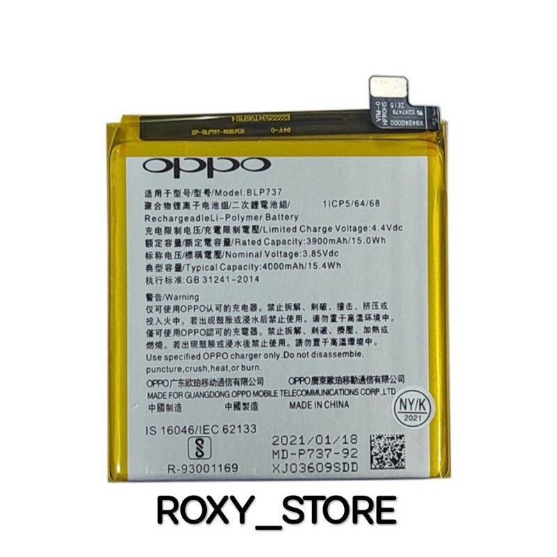 Battery Baterai Batre Oppo Reno 2F BLP737 Original