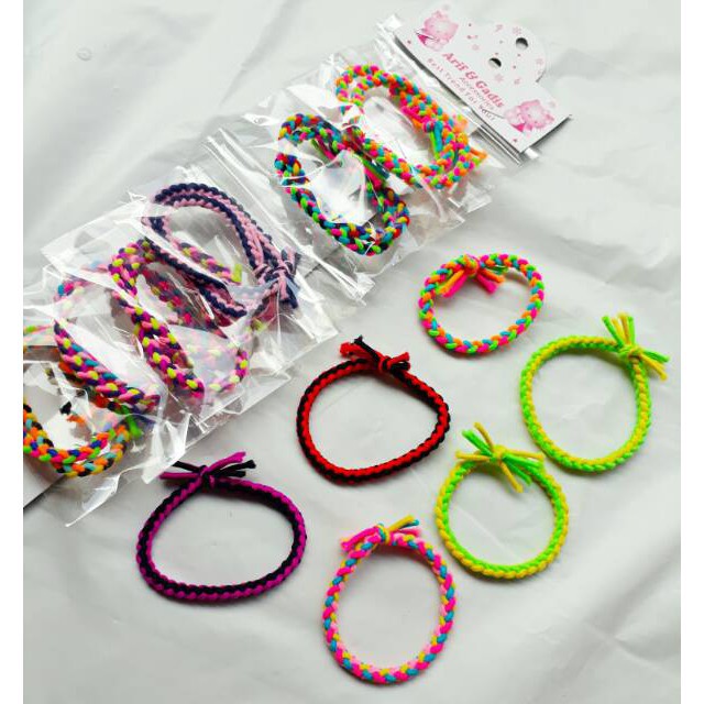 grosir  Kunciran rambut isi 24 PCS karet kepang warna.