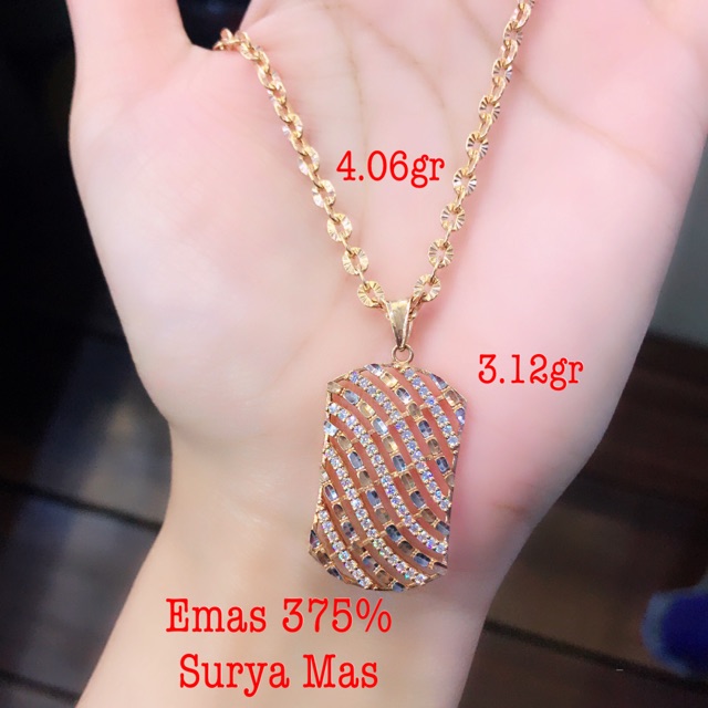 Kalung dan liontin emas 375%