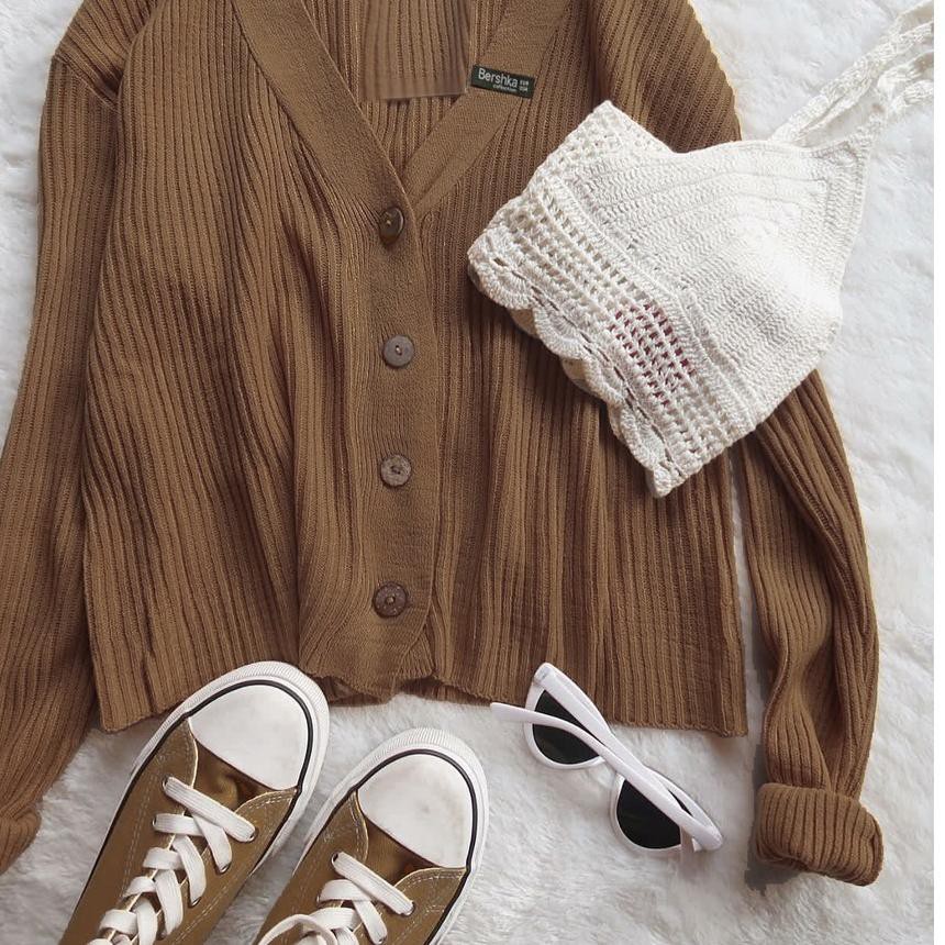 WILLY CARDY - Cardigan Kancing Batok - Cardigan Crop Rajut - Cardigan Crop - Kardigan basic Polos Kardigan Rajut Wanita - Knit Kardigan - Cardigan Rajut Kancing / Willy Crop Cardy Rajut-7