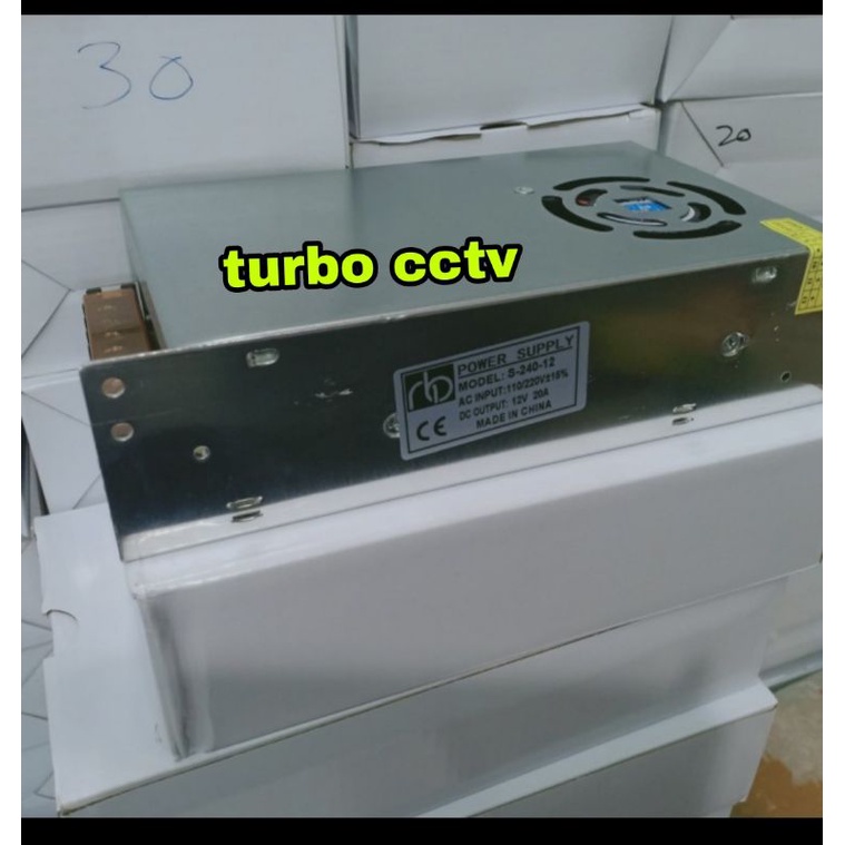 POWER SUPPLY CCTV CENTRAL 12V 20A ADA KIPAS MURNI 20A