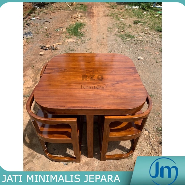 meja makan bundar, kursi makan bundar, kursi makan minimalis, meja makan jati, kursi jati furniture 