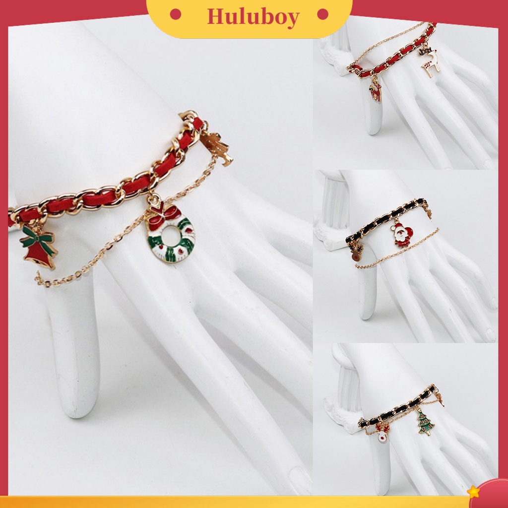Hu Hu Hu Hu Hu Alat Bantu Pasang Kacamata♡ Gelang Charm Santa Claus Pohon Natal Lonceng Snowman Bahan Alloy Untuk Hadiah