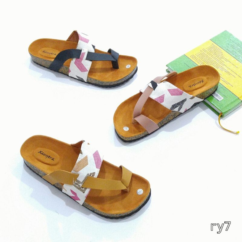 Borneo Sendal Wanita Sandal Birken Motif Tribal by Xavyera kode ry7