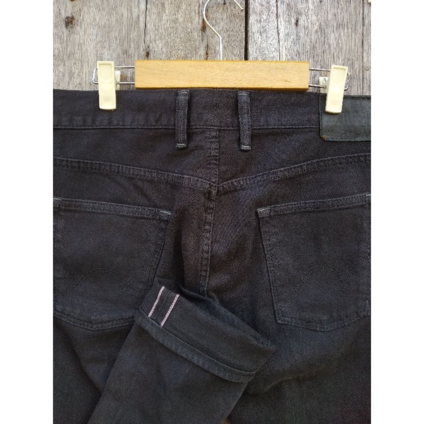 edwin selvedge slim jeans size fit 31 warna hitam second original preloved