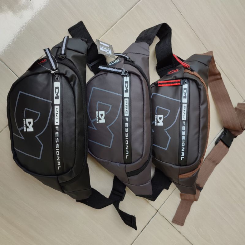Tas Selempang Pria Original DM | Waist Bag Pria Distro Best Model | Tas Pria Konveksi