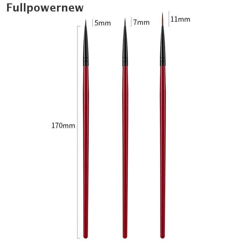 [FULL] 3pcs/set Nail Art Liner Brush Angle Drawing Painting UV Gel Line Pen Nail Tools