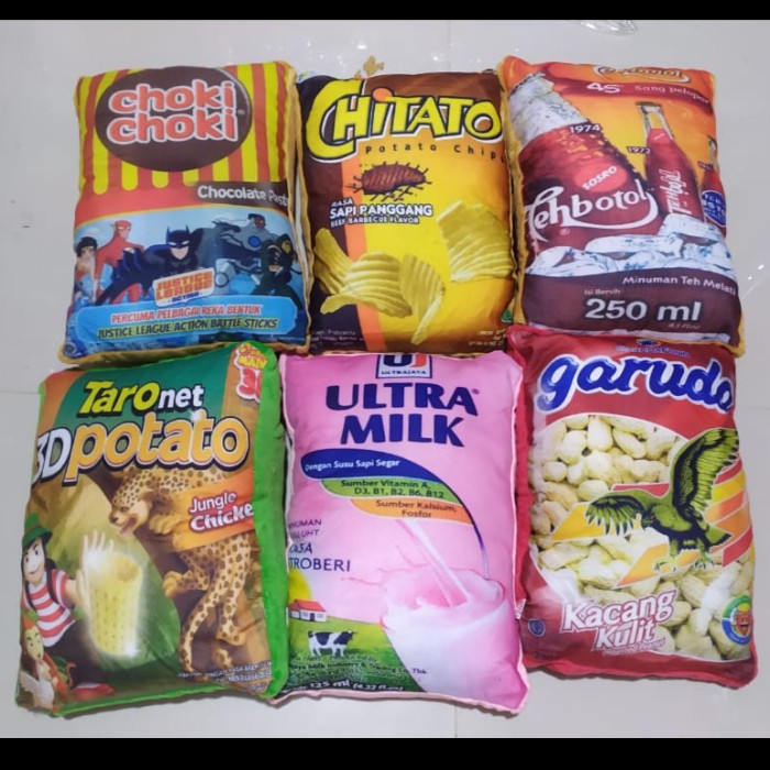 Bantal Snack 30 x 40 CM Bantal Printing Lucu Bantal Sofa Karakter