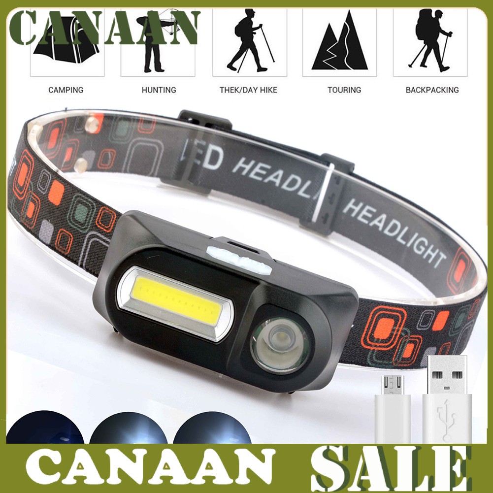 Lampu Senter Kepala Led Usb Rechargeable Untuk Outdoor / Camping