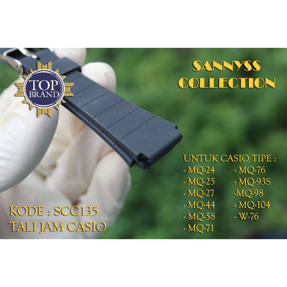 STRAP TALI JAM CASIO MQ-76 - MQ 76 - MQ76 RUBBER HITAM SUPER