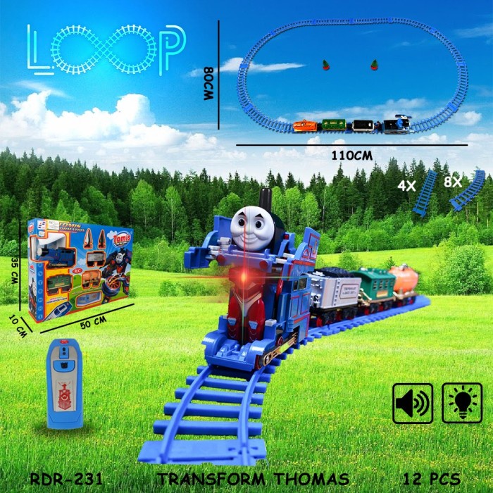 RC Kereta Api Robot Thomas Train Track Mainan Remote Control RDR231