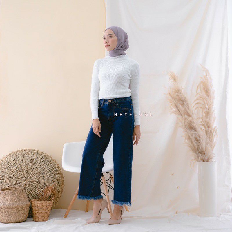 KULOT JEANS RAWIS HIGH WAIST WANITA-KULOT JEANS WANITA