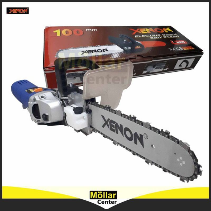 Mini Electric Chain Saw - Adapter Chainsaw Gergaji Kayu mesin Gerinda 100mm - XENON ECS115A